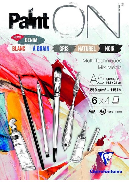 Paint On Karışık Teknik Blok Karışık Renk A5 250 gr 24 Yaprak