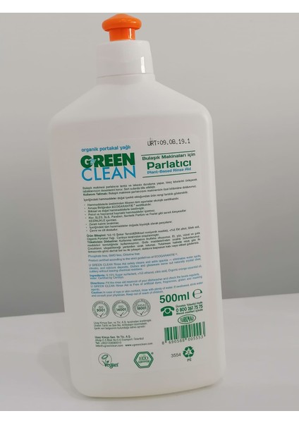 Green Clean Bitkisel Bulaşık Makinesi Parlatıcı 500 ml