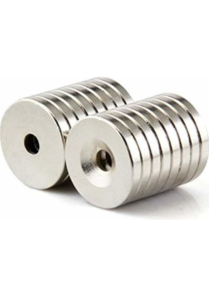 Dünya Magnet Havşa Delikli Güçlü Neodyum Mıknatıs 25 x 10 cm - 5 x 5 cm 8'li Paket fiyatları