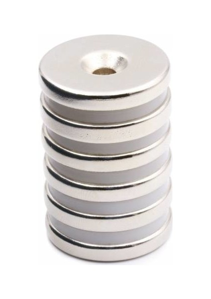 Mıknatıs, D20X7/4X3 Havşa Delikli Güçlü Neodyum Mıknatıs(10'lu Paket)