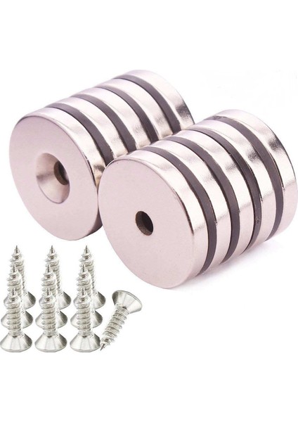 Mıknatıs, D15X10/5,5X3 Havşa Delikli Güçlü Neodyum Mıknatıs(3'lü Paket)