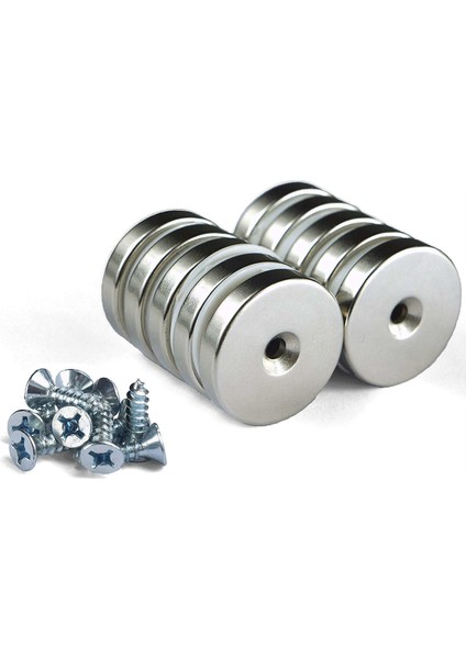 Mıknatıs, D15X10/5,5X3 Havşa Delikli Güçlü Neodyum Mıknatıs(3'lü Paket)
