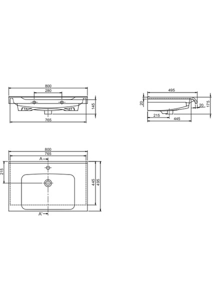 Seramik Cerastyle Anova 80 Cm Etajerli Lavabo fiyatları