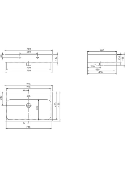 Seramik Cerastyle Pinto 75 Cm Etajerli Lavabo fiyatları