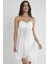 880 Kadın Şifon Dantelli Gecelik - Ekru 1