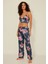 045 Kadın Desenli Saten 3 Lü Pijama Takım Indigo 2