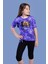 Toontoy Kız Çocuk Batik Desenli Baskılı Taytlı Takım 1