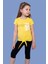Toontoy Kız Çocuk Papatya Desenli Baskılı Taytlı Takım 1