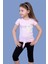 Toontoy Kız Çocuk Papatya Desenli Baskılı Taytlı Takım 1