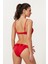 Askılı Straplez Fırfırlı Bikini Takım 217389 Kırmızı 3