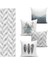 Real Homes Gri Geometrik Ahenkli 4 Kırlent Kılıfı ve 1 Runner Seti 1
