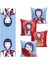 Real Homes Bordo & Mavi Renkli Fashion Girl Motifli 4 Kırlent Kılıfı ve 1 Runner Seti 1