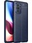 Xiaomi Poco F3 Kılıf Darbe Korumalı Deri Görünümlü Silikon Arka Kapak - Lacivert 1