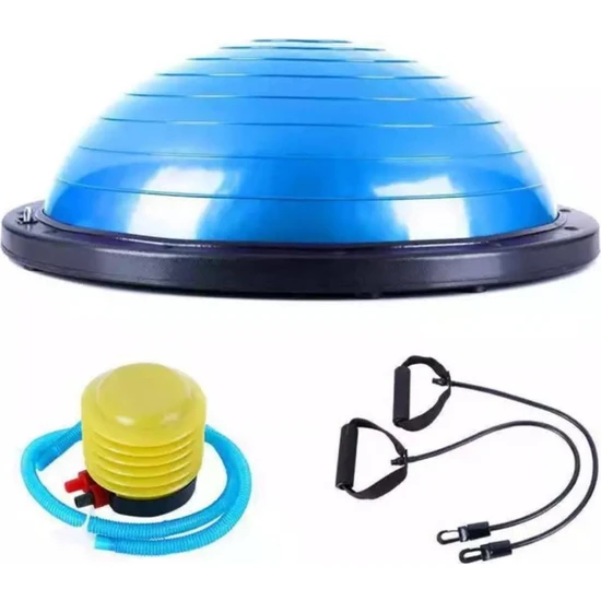 Zepca Ithal Mavi Bosubal Denge Yarım Pilates Topu & Yoga Topu + Pompa Hediyeli