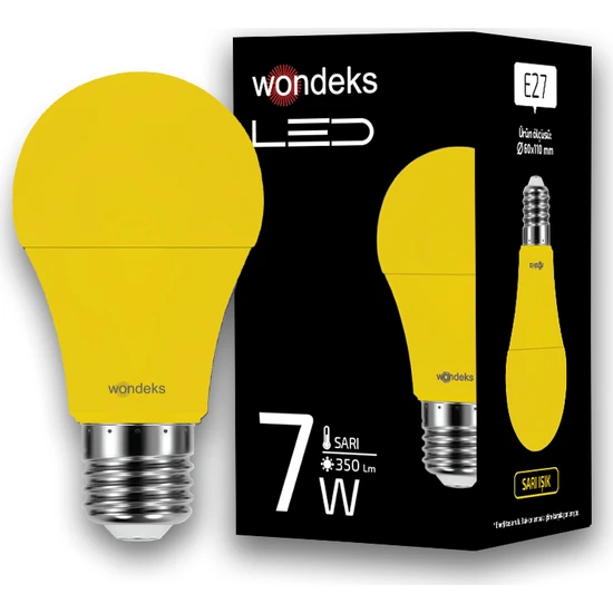 Wondeks 7W Renkli LED Ampul (Sarı)