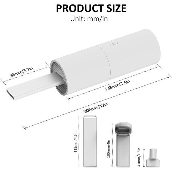Bebay Mini Portable Vacum Cleaner Şarjlı Süpürge (Beyaz) Fiyatı