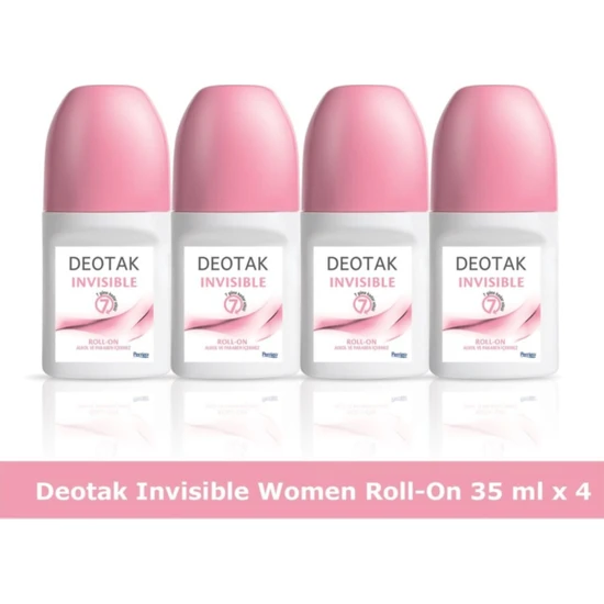 Deotak Invisible Roll-On Deodorant 35 ml x 4