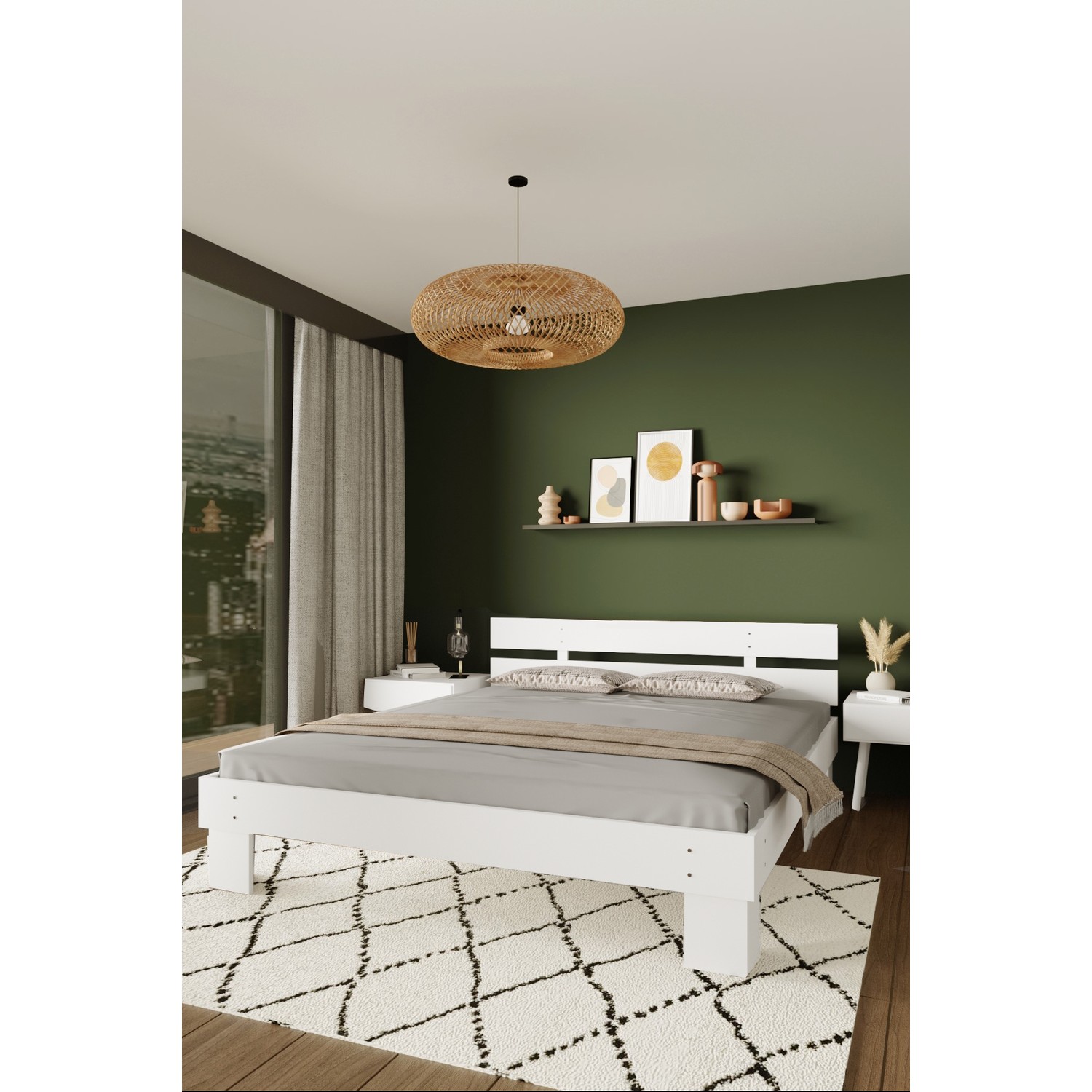 Brady Mobilya Salas Beyaz Renk Çift Kişilik Karyola Fiyatı