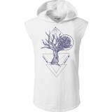 Artaport Design  Yaşam Ağacı Tasarım Kapüşonlu Kolsuz Beyaz T-Shirt