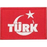 Sim Nakış Türk Bayrak Nakış Işleme Arma Patch Peç 6×8 cm