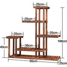 Eng Ahşap Saksı Standı 6 Katlı Saksılık Ahşap Çiçeklik Çok Katlı Dekoratif Saksı Standı