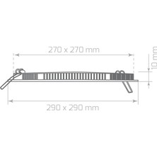 Somled 24W 6500K 2040LM Sıva Altı LED Panel(Kare)-Beyaz Işık