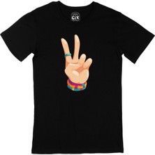 Cix Zafer Işareti Siyah Tişört