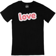 Cix Pembe Love Yazılı Siyah Tişört