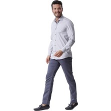 Ottomoda Ekose Kareli Uzun Kol Regular Fit Klasik Gri Gömlek,OT-CP-20113