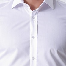 Ottomoda Klasik Uzun Kollu Regular Fit Erkek Beyaz Gömlek, OT-CP-20104