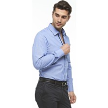 Ottomoda %100 Pamuk Premium Kumaş Lacivert Uzun Kollu Gömlek,OT-C-20142