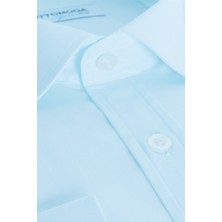 Ottomoda Erkek Su Yeşili Düz Uzun Kollu Pamuklu Regular Gömlek,OT-C-20146