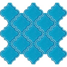 Can Seramik 12 x 12 cm Turkuaz Arabesk Desenli Kabartmalı Seramik Karo (5'li 1 Paket)