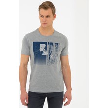 Pierre Cardin Erkek Gri Melanj Slim Fit Bisiklet Yaka Tişört 50241511-VR086