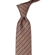 Kravatkolik Sarı Çizgi Desen Mendilli Klasik Kravat KK9820