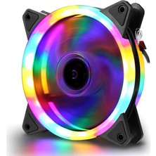 Concord Rgb Ledli Işıklı Gökkuşağı Renkli Soğutucu Kasa Fanı 12CM