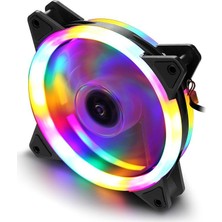 Concord Rgb Ledli Işıklı Gökkuşağı Renkli Soğutucu Kasa Fanı 12CM