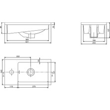 Turkuaz Seramik Cerastyle Mini L Lavabo 24X42CM