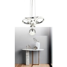 Burenze Modern Tekli Sarkıt Power LED Avize Concept Ürün Krom Beyaz Işık BURENZE372