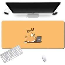 Gamingpadci Work 70X30 cm Speed Kaymaz Taban Dikişli Oyuncu Mouse Pad