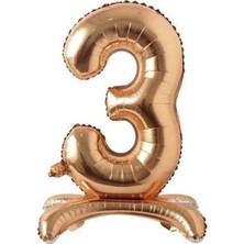 Parti Sürprizi Ayakta Durabilen Bronze 3 Rakam Folyo Balon