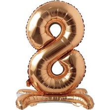 Parti Sürprizi Ayakta Durabilen Bronze 8 Rakam Folyo Balon