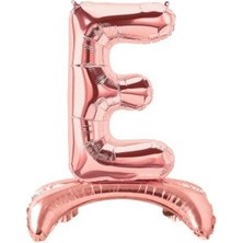 Parti Sürprizi Ayakta Durabilen Rose Gold E Harf Folyo Balon