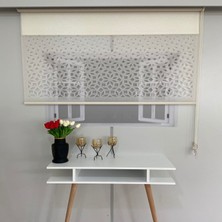 Volper VP1005 Çift Mekanizmalı Lazer Kesim Tül ve Stor Perde Krem 80X200