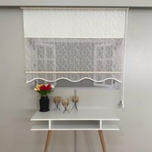 Volper Vp 1870 Çift Mekanizmalı Taşlı Desen Tül ve Stor Perde 90X200