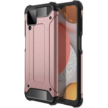 kilifone - Samsung Galaxy M12 - Kılıf Çift Katman Zırh Tank Crash Military Kapak - Rose Gold - T17001