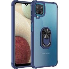 Kilifone - Galaxy M12 - Kılıf Yüzüklü Arkası Şeffaf Koruyucu Mola Kapak