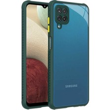 Kilifone - Galaxy M12 - Kılıf ​​kenarları Tırtıklı Renkli Düğmeli Kaff Kapak