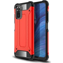 kilifone - Xiaomi Redmi Note 10 - Kılıf Çift Katman Zırh Tank Crash Military Kapak - Kırmızı - T17035