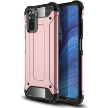 kilifone - Xiaomi Redmi Note 10S - Kılıf Çift Katman Zırh Tank Crash Military Kapak - Rose Gold - T17036